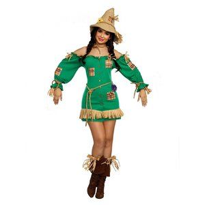 Scarecrow Wizard of Oz Costume Dreamgirl Costumes Complete Set Green Cosplay